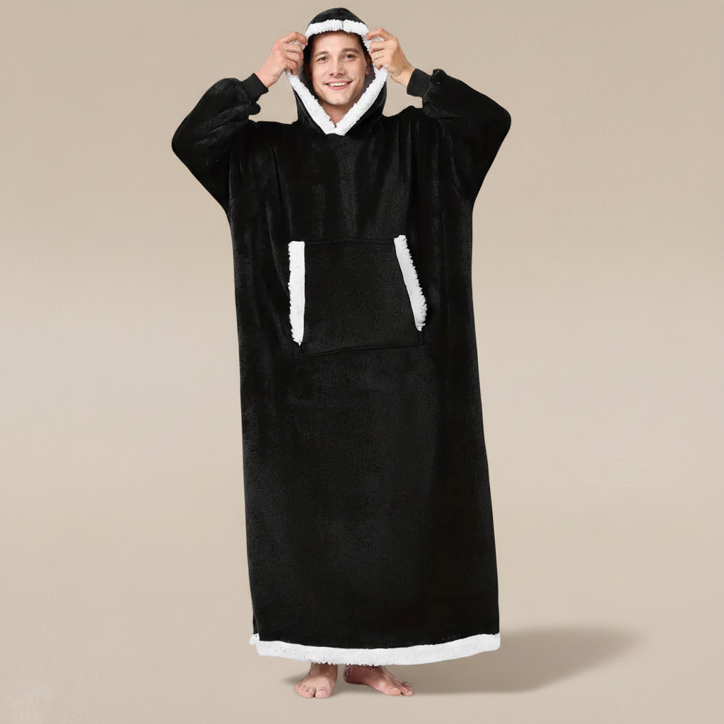 Black Extra Long Hoodie