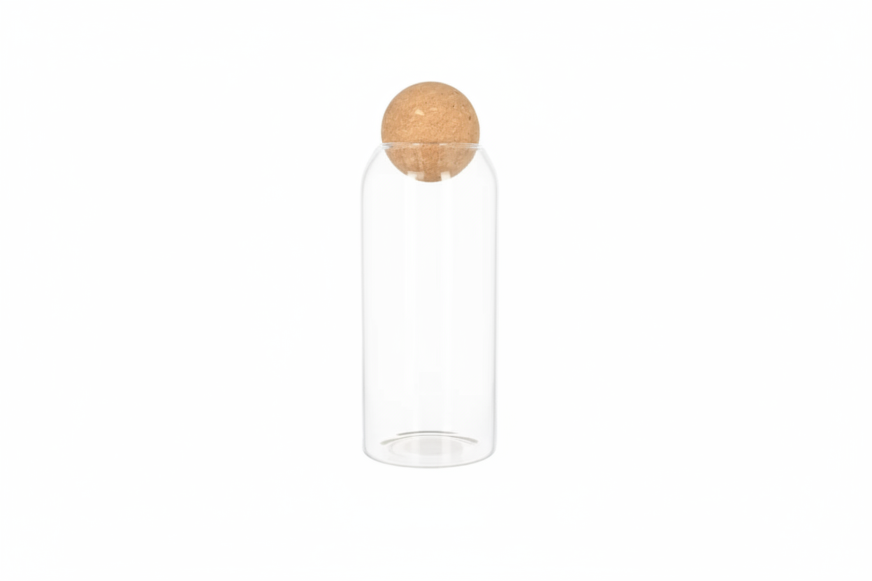 Transparent Storage Jar With Cork Lid - Clean Version