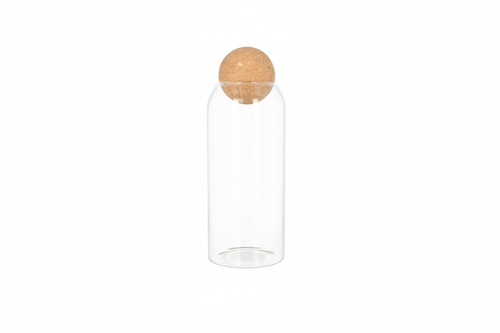 Transparent Storage Jar With Cork Lid - Clean Version